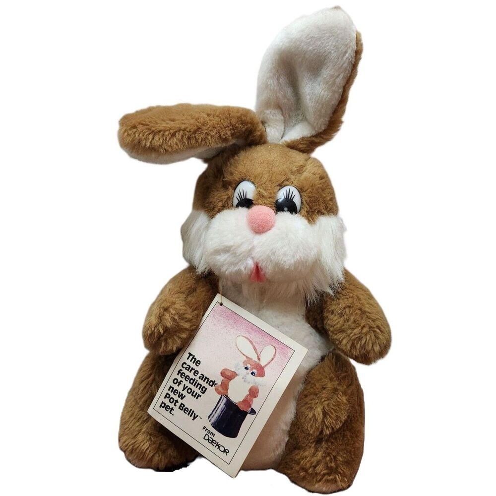 Daekor Pot Belly Pet Bunny 1979 Hudson Brands Plush Made in Korea